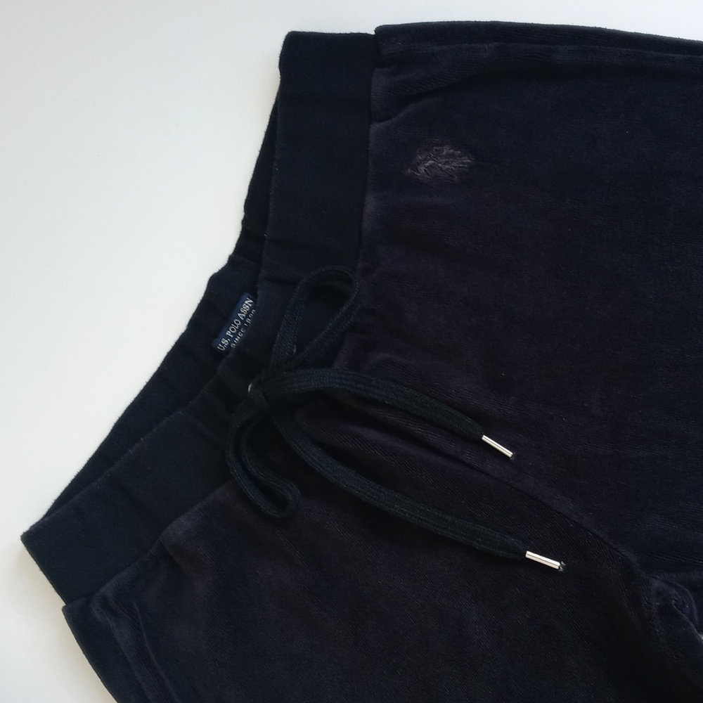 U.S. Polo Black Velour Sweatpants S - Picture 4 of 12